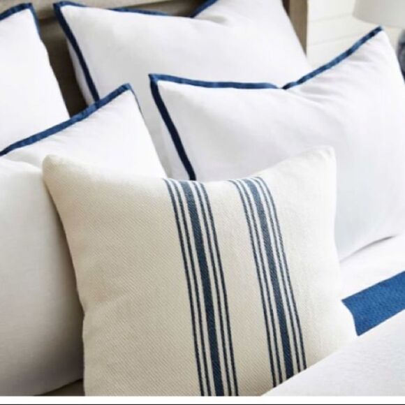 Pottery Barn Belgian Flax Linen Contrast STD Sham - Picture 3 of 6